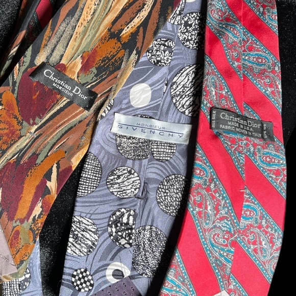 Mens Silk Tie Lot - (2) Christian Dior (1) Givenchy - Picture 1 of 9